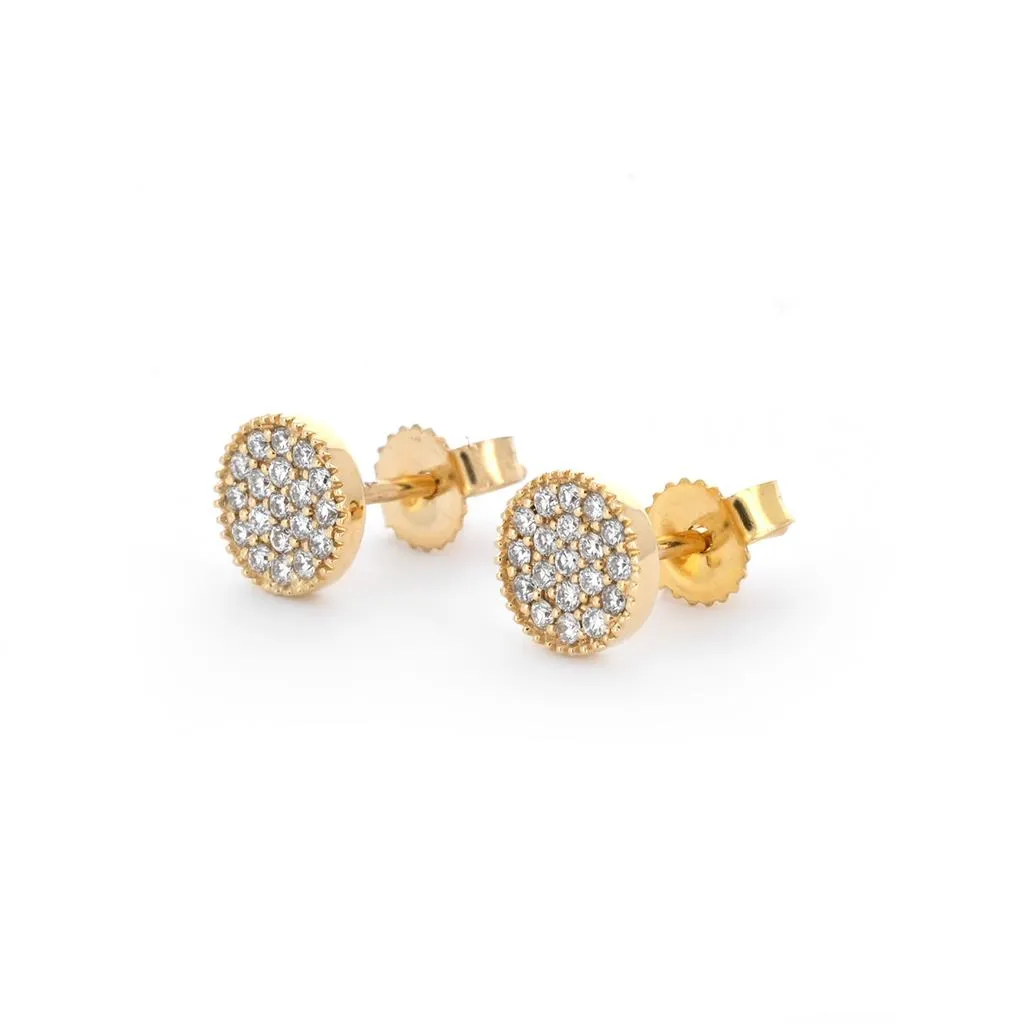 0.19ctw Cluster Diamond Stud Earrings - Yellow Gold