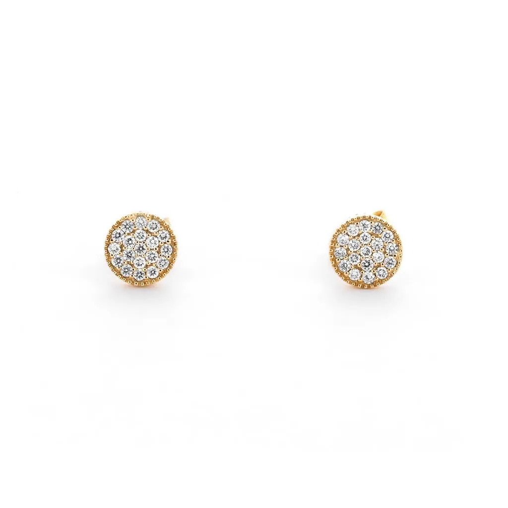 0.19ctw Cluster Diamond Stud Earrings - Yellow Gold