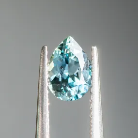 0.93CT PEAR TANZANIA SAPPHIRE, SEAFOAM TEAL BLUE, 7.00X5.10X3.63MM, UNTREATED