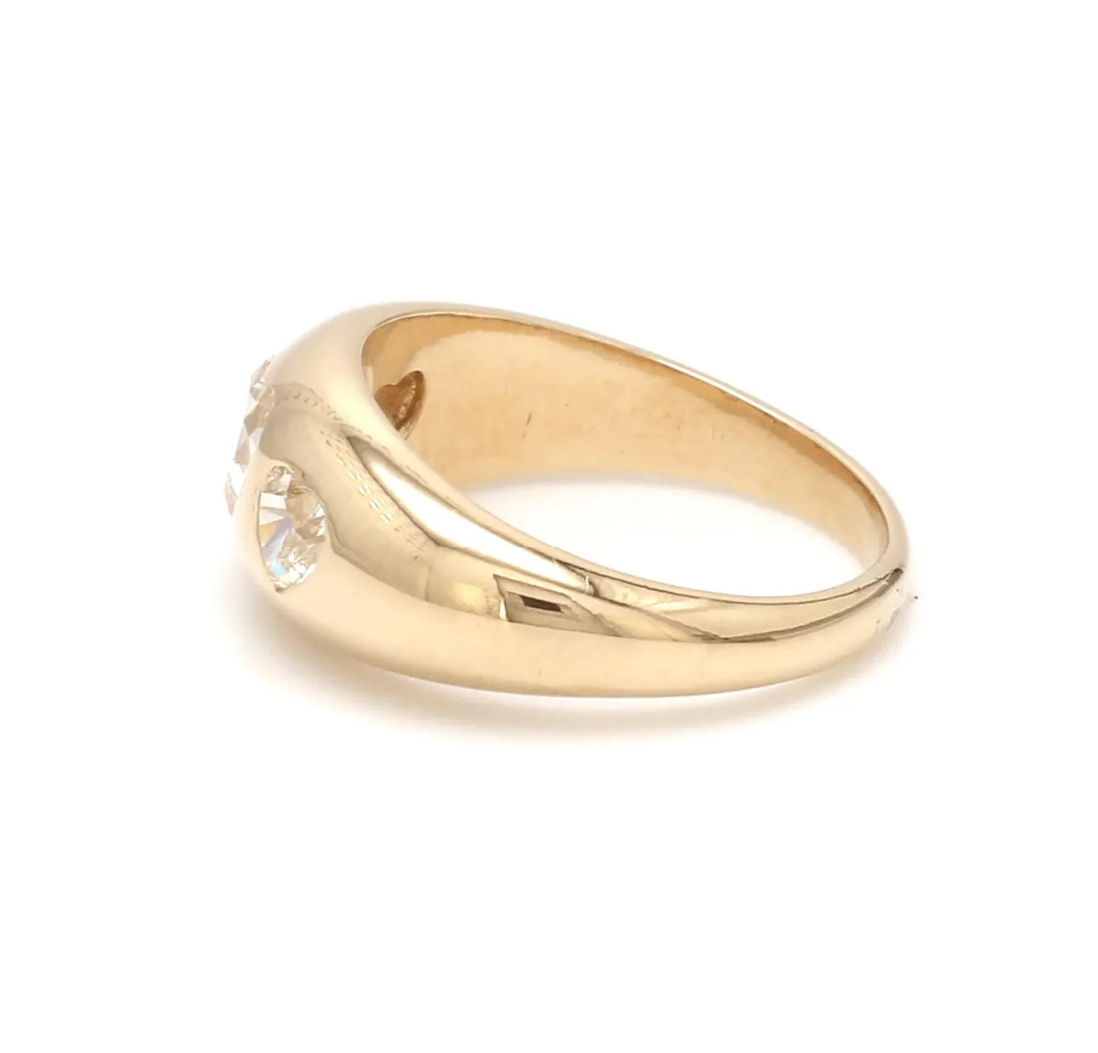 14K & 18K Gold Heart Diamond Dome Ring