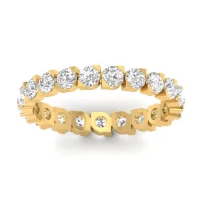 14K & 18K Gold Round Diamond Eternity Ring, Eye Setting, Lab Grown