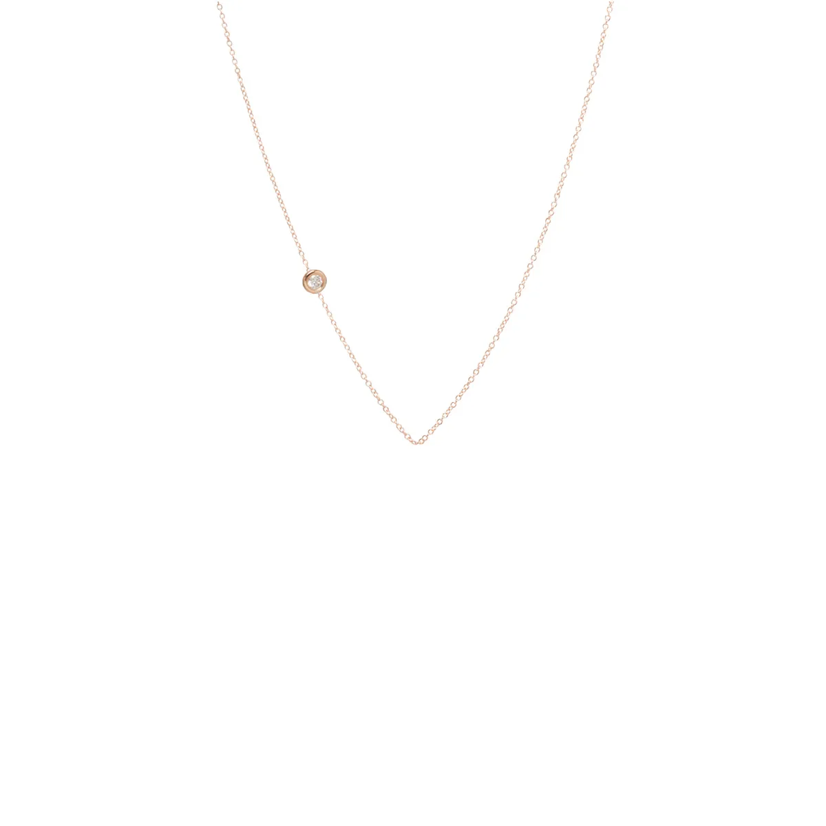 14k medium floating diamond chain