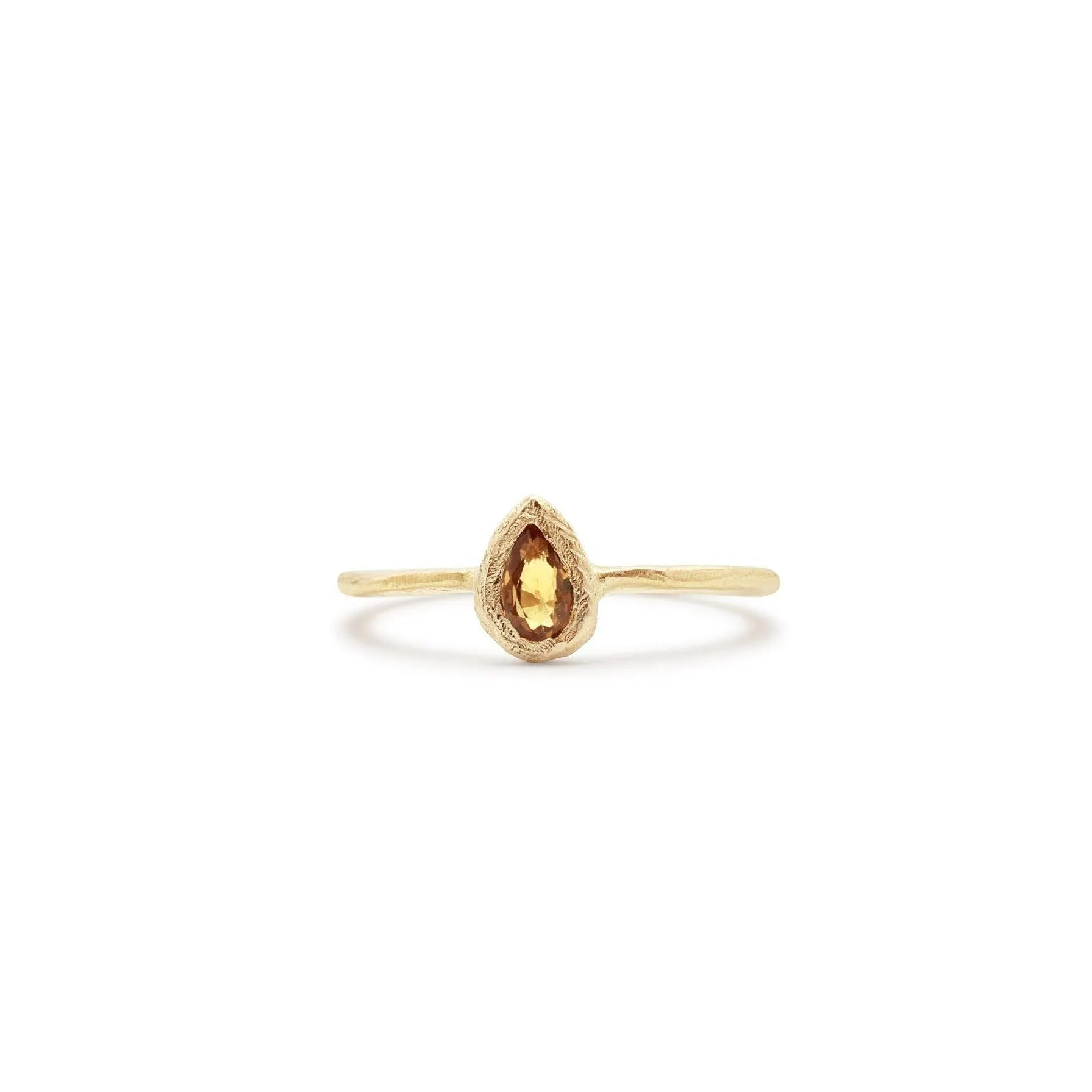 18K Teardrop Ring in Yellow Sapphire