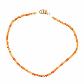 18K Yellow Gold Carnelian Beaded Bracelet