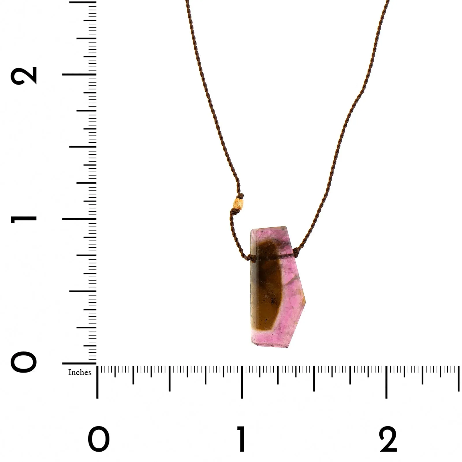 18K Yellow Gold Watermelon Tourmaline Strand Necklace