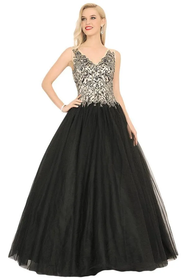 2024 New Arrival Quinceanera Dresses V Neck Tulle PY7X6JT4