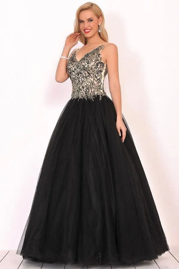 2024 New Arrival Quinceanera Dresses V Neck Tulle PY7X6JT4