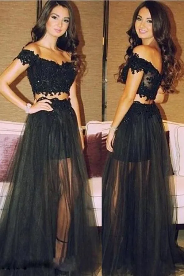 2024 Two Pieces Prom Dresses Tulle A Line PMXDRJSR