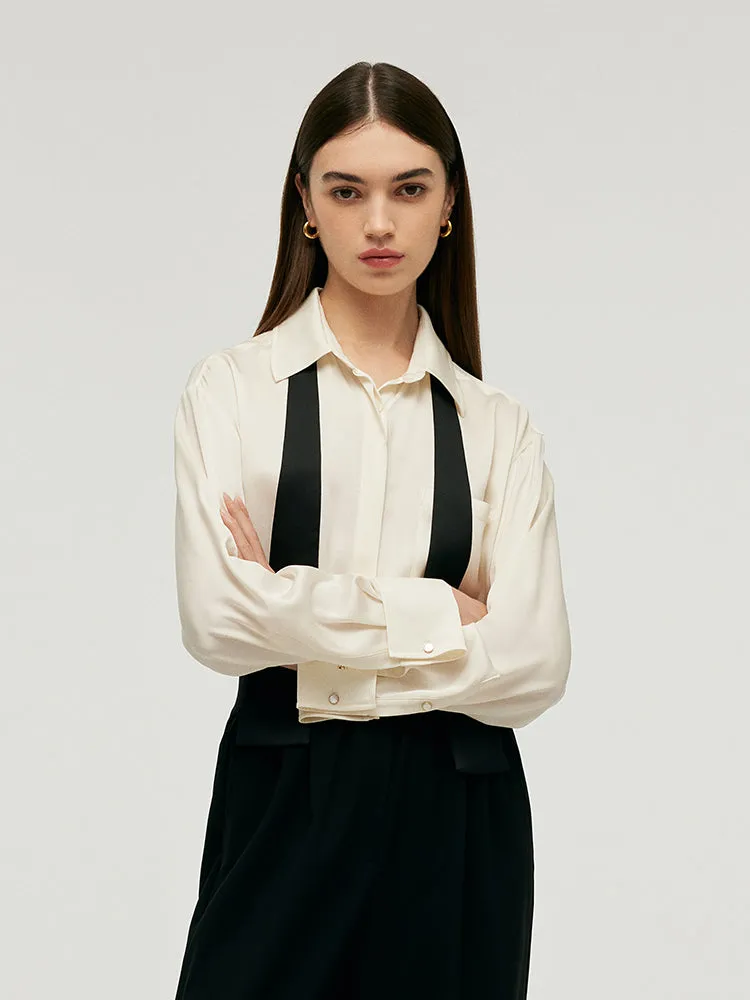 22 Momme Mulberry Silk Women Blouse With Necktie