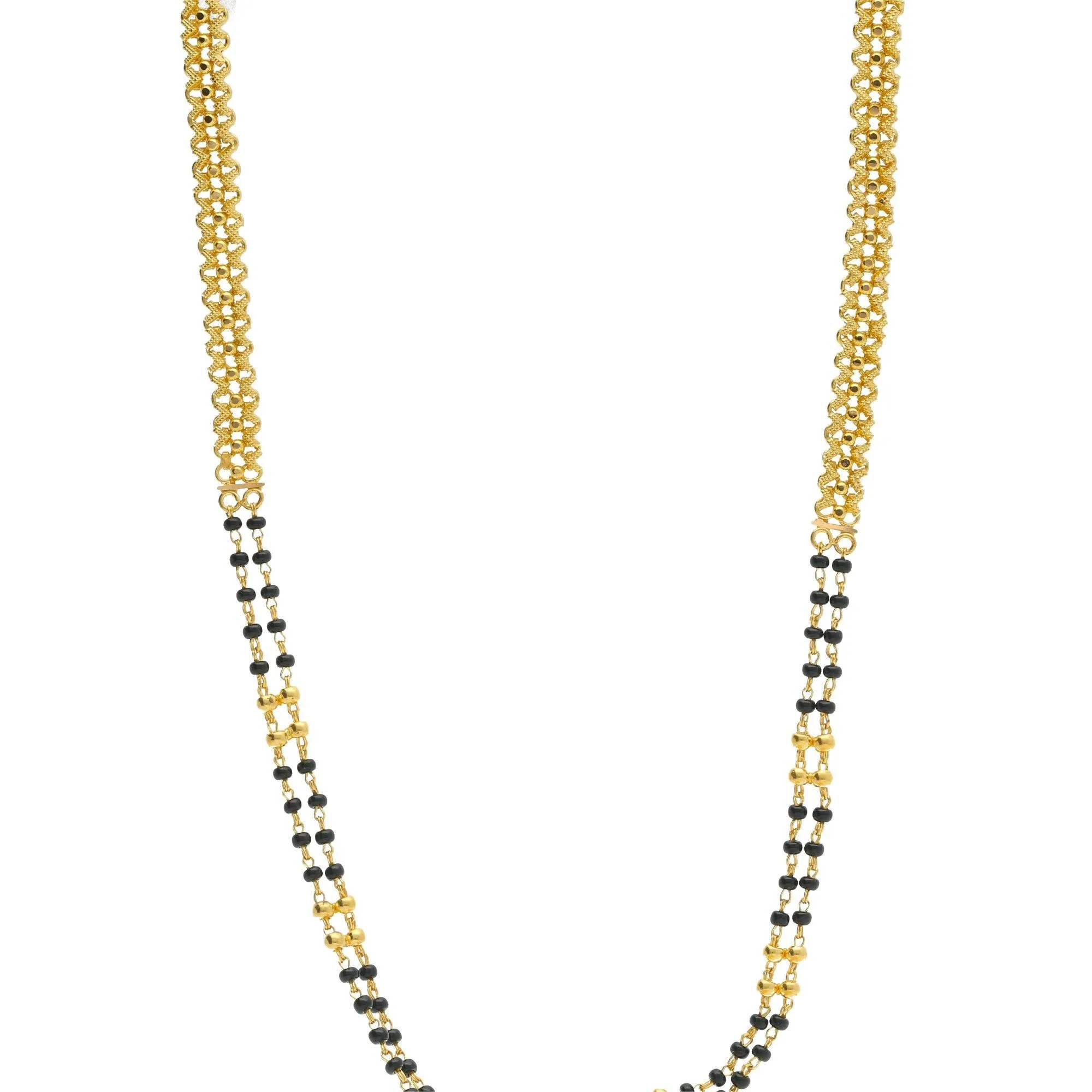 22K Gold Elegant Mangalsutra Black Beads Chain, Length 30inches