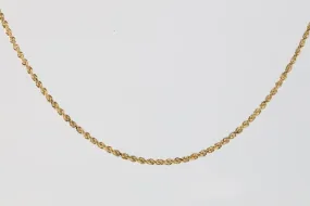 30" 14k Yellow Gold Twisted Rope Chain Necklace (7.03g.)