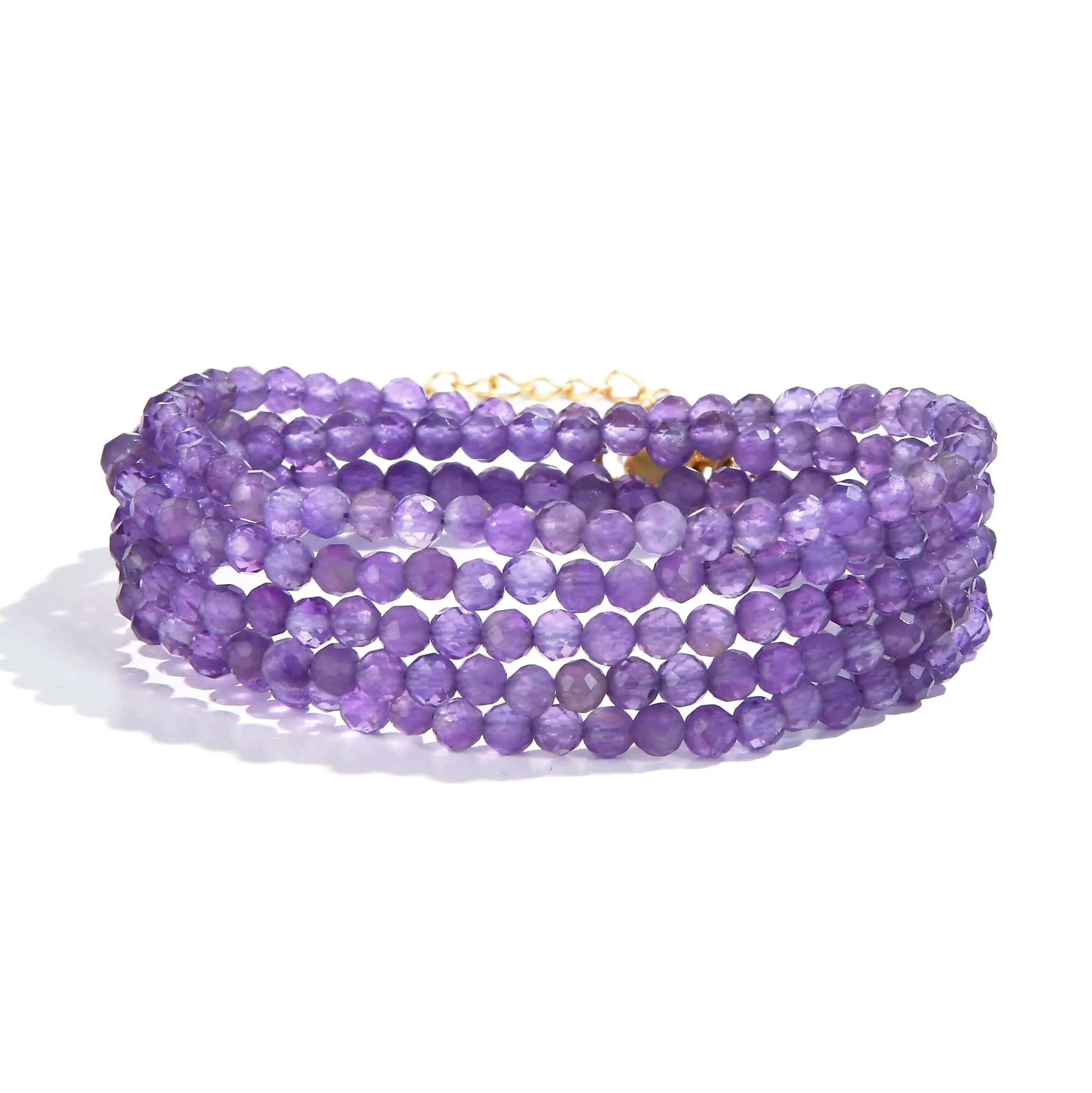 3mm Amethyst Faceted 31 Necklace / Multi Wrap Bracelet