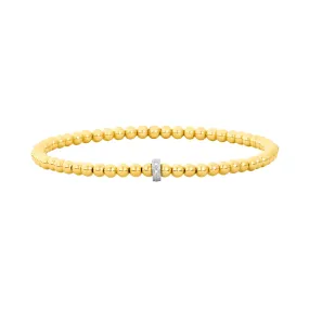 3MM Signature Bracelet with 14K Diamond Rondelle