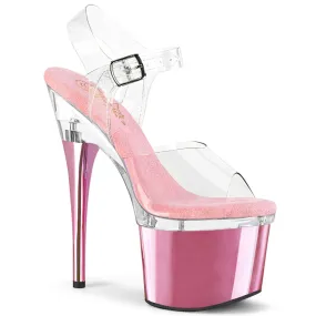 7 Inch Heel ESTEEM-708 Clear Baby Pink Chrome