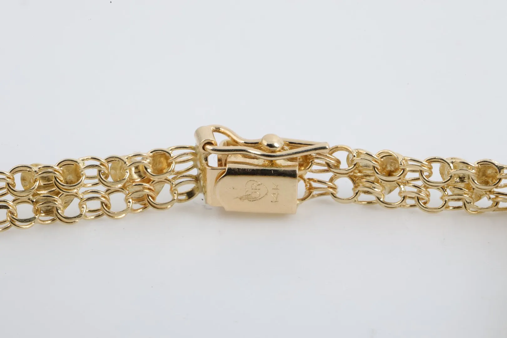 7.25" 14k Yellow Gold Hearts Bracelet (5.63g.)