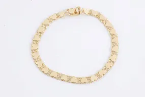 7.25" 14k Yellow Gold Hearts Bracelet (5.63g.)