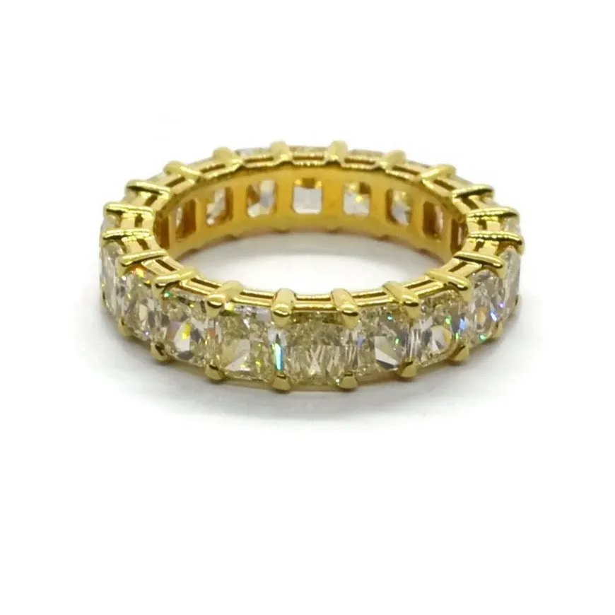 AF Jewelers Eternity Band Ring with Fancy Yellow Radiant-cut Diamonds 5.90 ct., 18k Yellow Gold