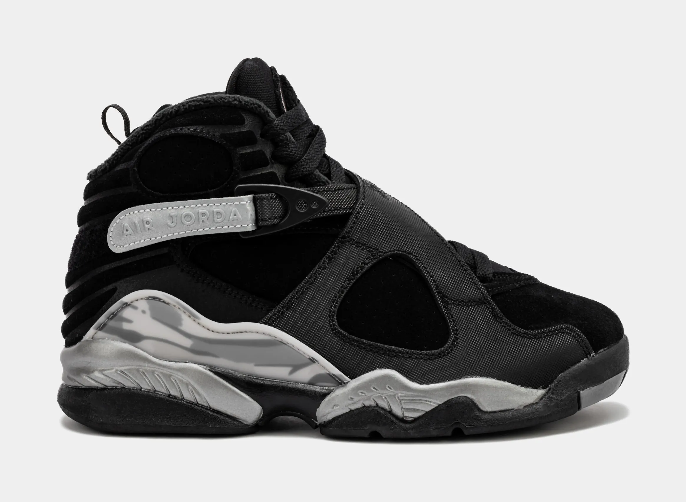 Air Jordan 8 Retro Winterized Gunsmoke Grade School Lifestyle Shoes (Black/Silver)