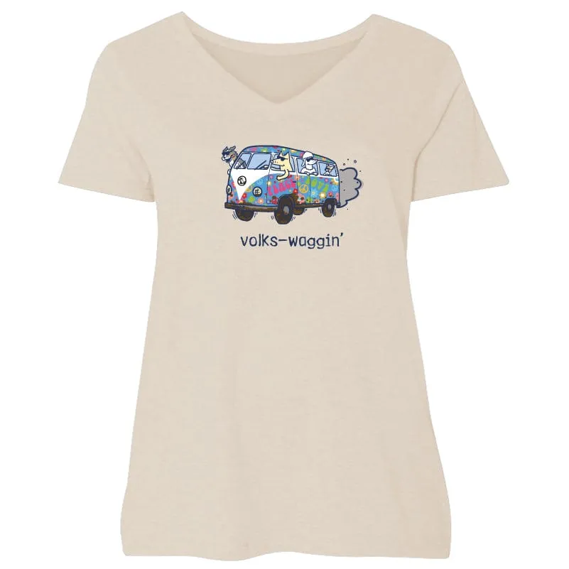 AKC Volks-Waggin - Ladies Curvy V-Neck Tee