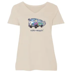 AKC Volks-Waggin - Ladies Curvy V-Neck Tee