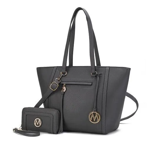 Alexandra Vegan Leather Women Tote Handbag With Wallet