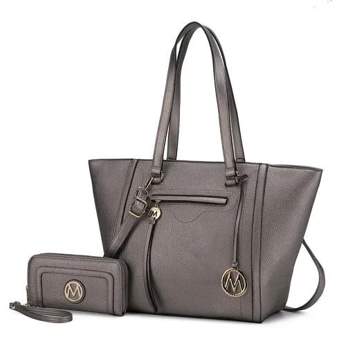 Alexandra Vegan Leather Women Tote Handbag With Wallet