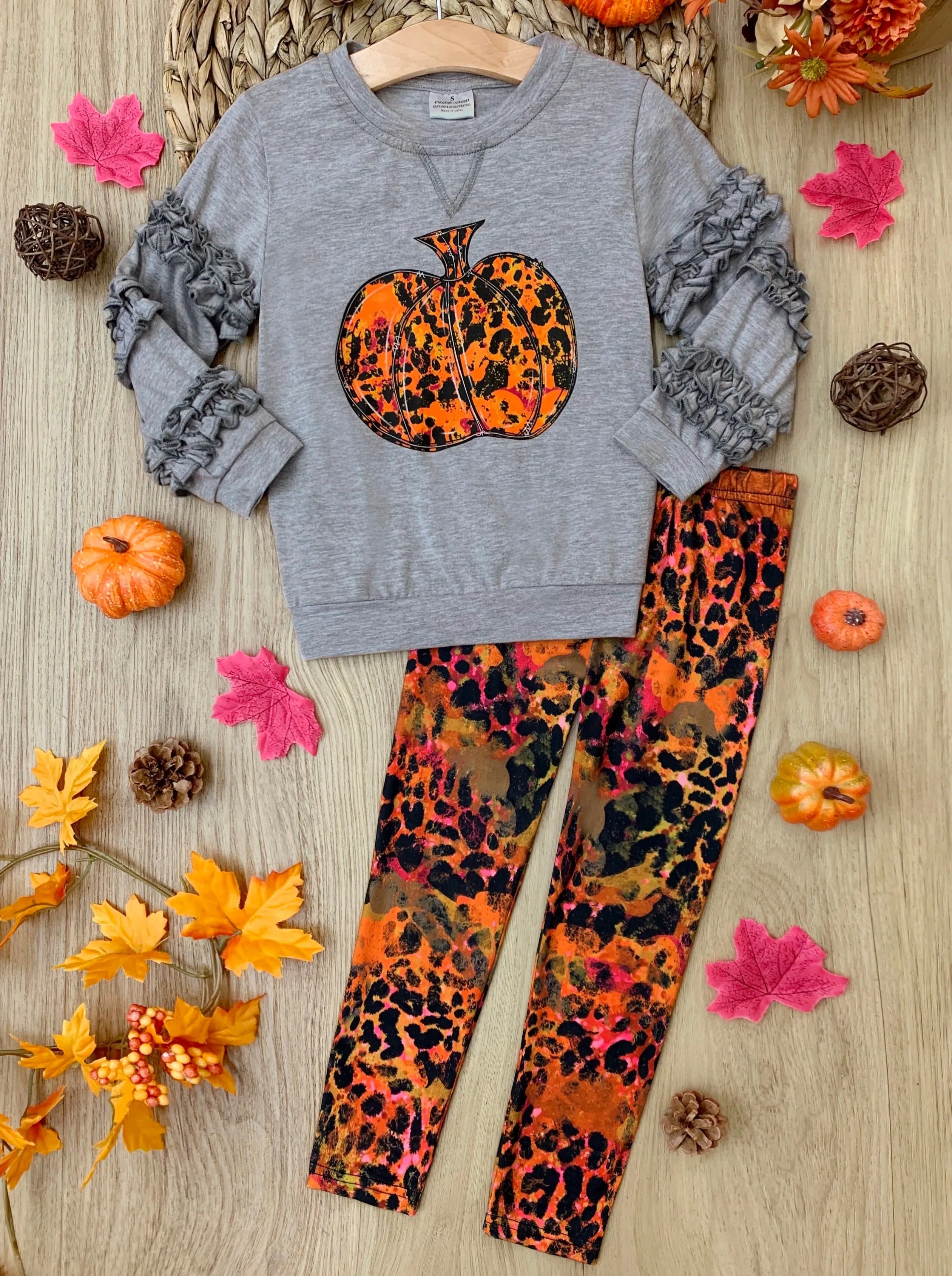 Always Autumn Frill Pullover and Legging Set