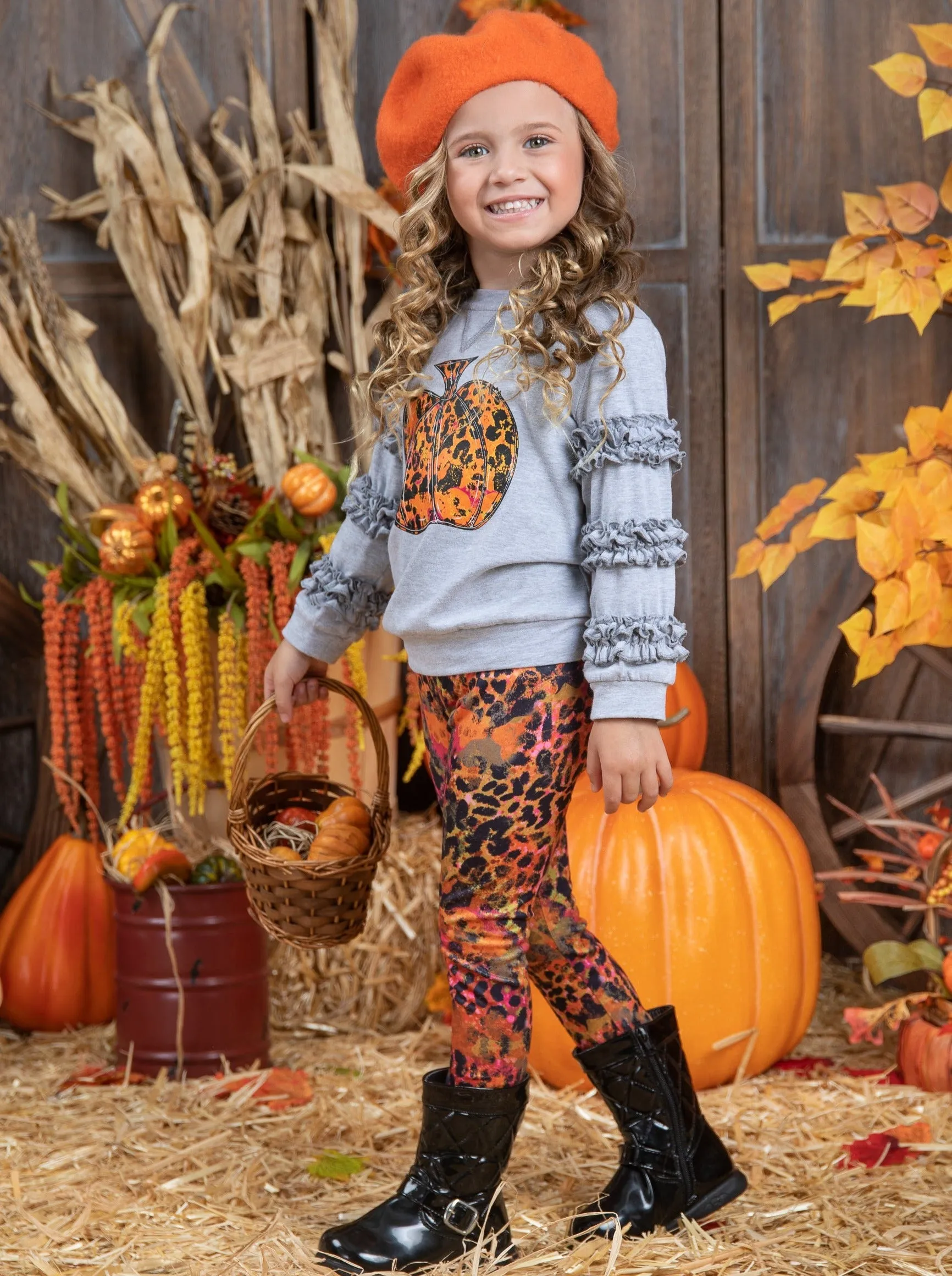 Always Autumn Frill Pullover and Legging Set