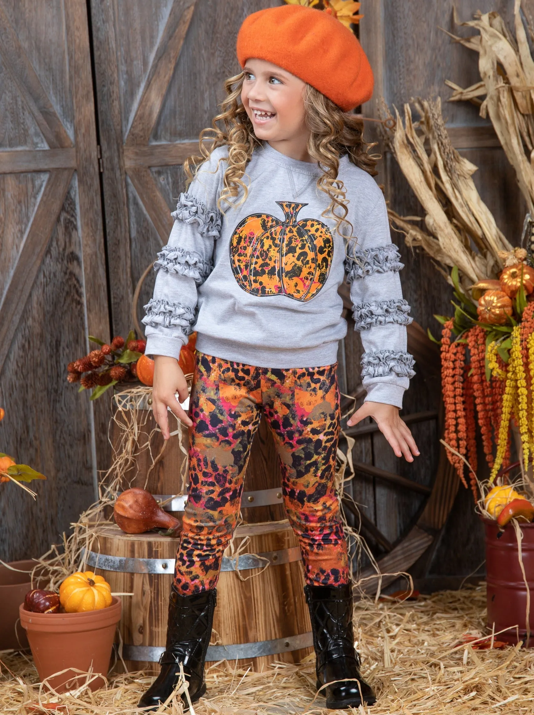 Always Autumn Frill Pullover and Legging Set