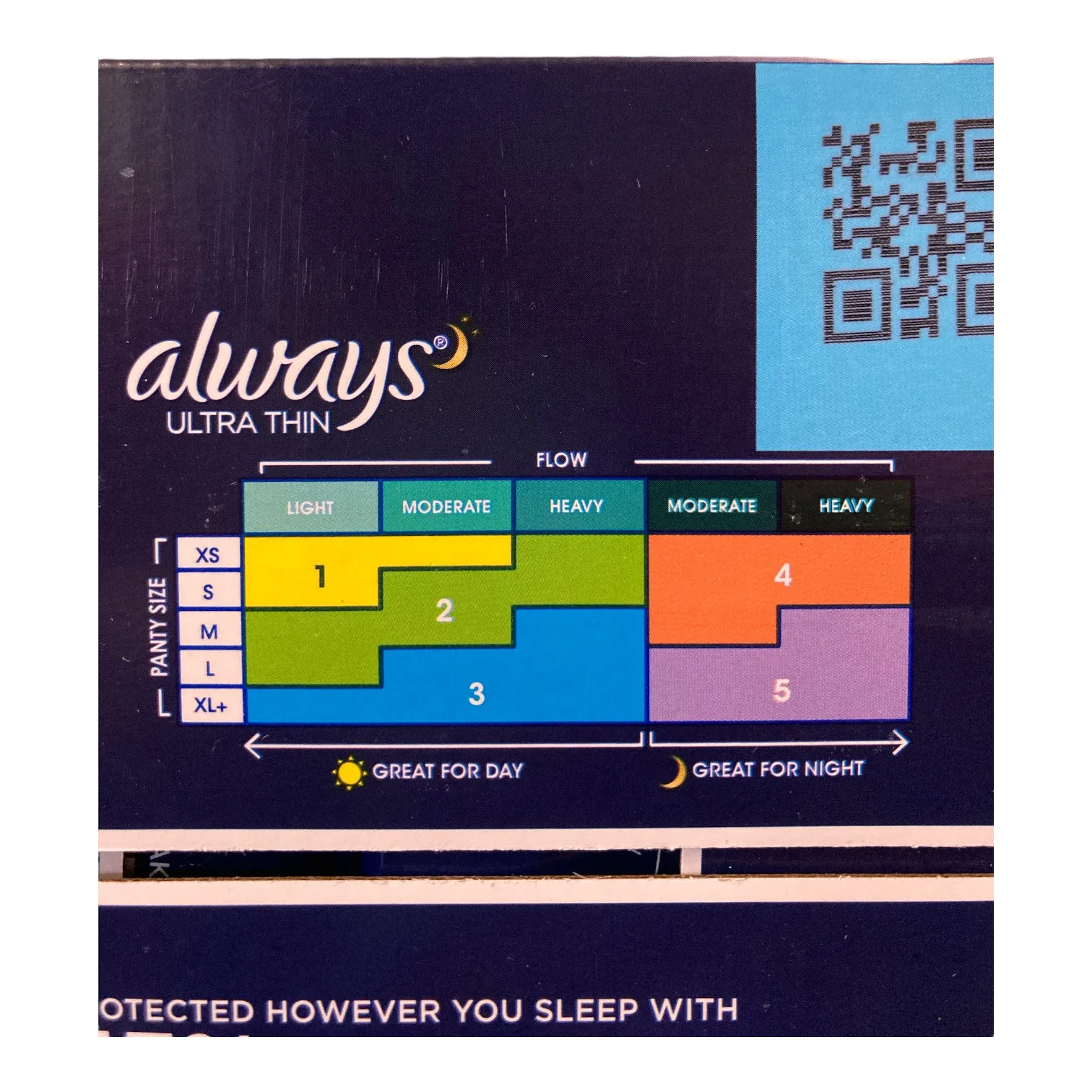 Always Ultra Thin Overnight Pads Flexi-Wings, Size 4, 80 Ct