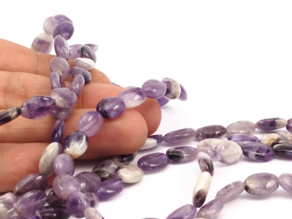 Amethyst 10x8mm Oval Gemstone Beads Full Strand 15.5 Inches G213 T035