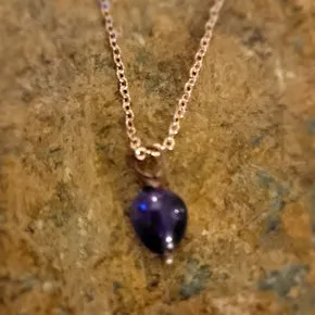 Amethyst February Birthstone Necklace on Chain