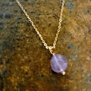 Amethyst February Birthstone Necklace on Chain