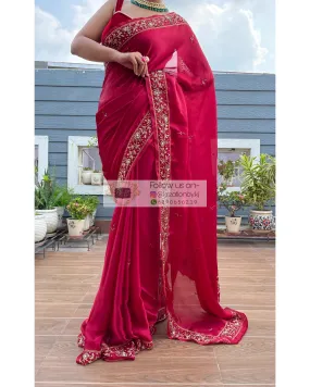 Anaya Maroon Crepe Saree