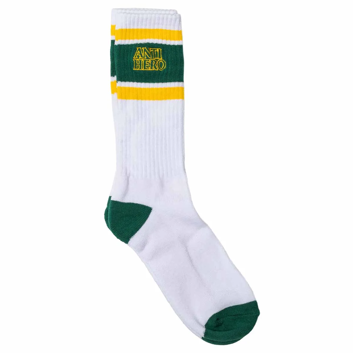 Anti Hero - Black Hero Outline Socks White/Dark Green/Gold