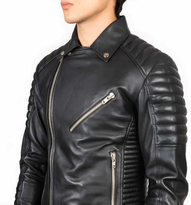 Armand Maroon Leather Biker Jacket