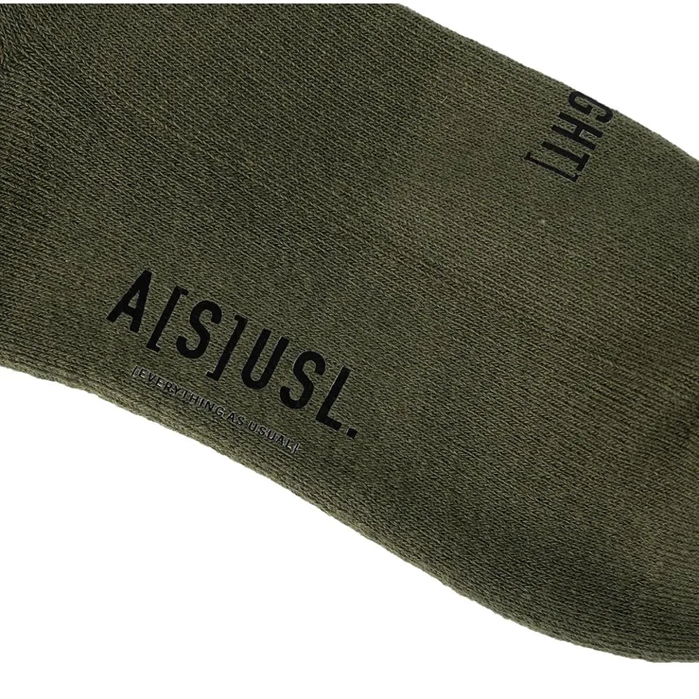 A[S]USL ASUSL STRIPE SOCKS-OLIVE