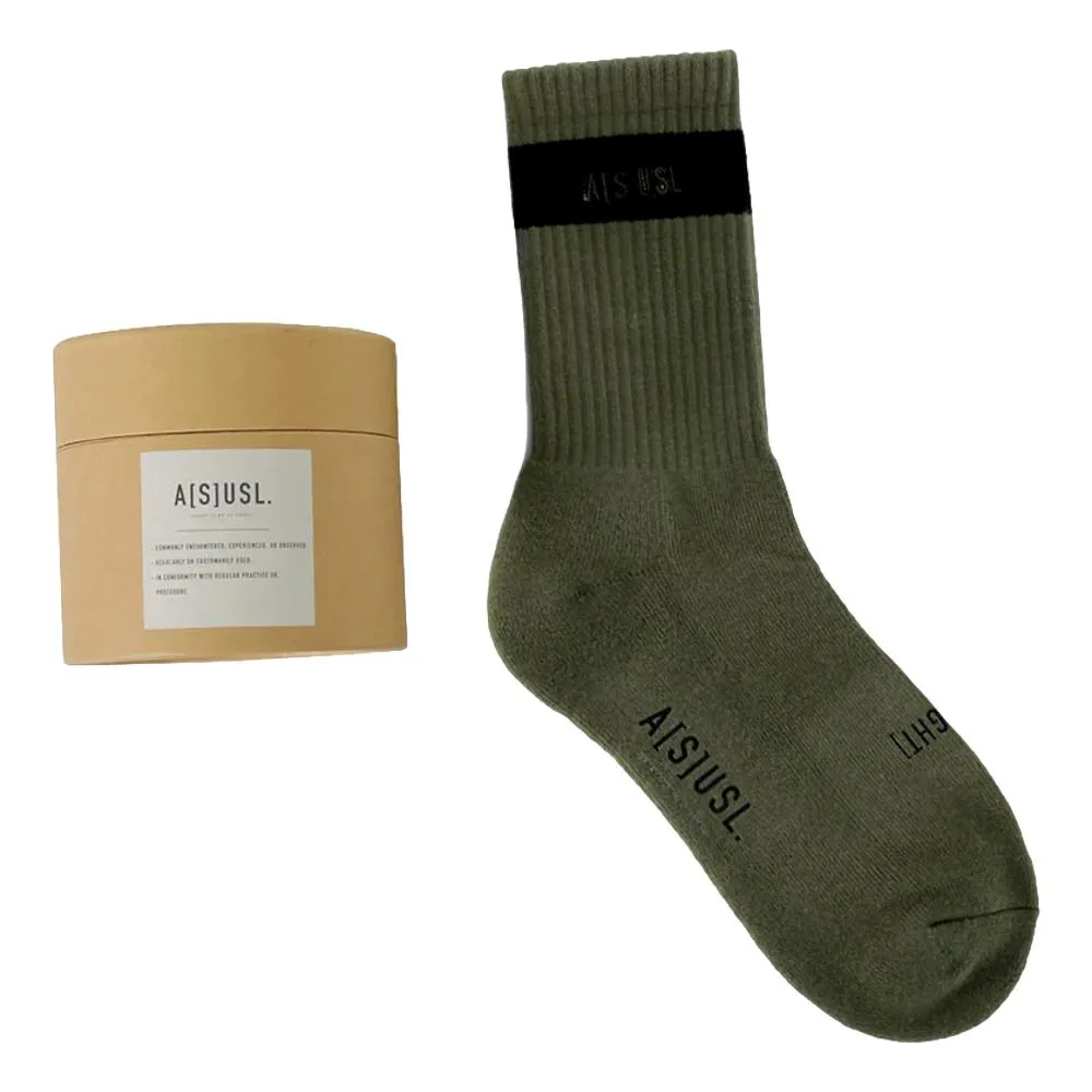 A[S]USL ASUSL STRIPE SOCKS-OLIVE