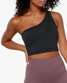 ATWOOD ONE SHOULDER LONGLINE CROP BLACK