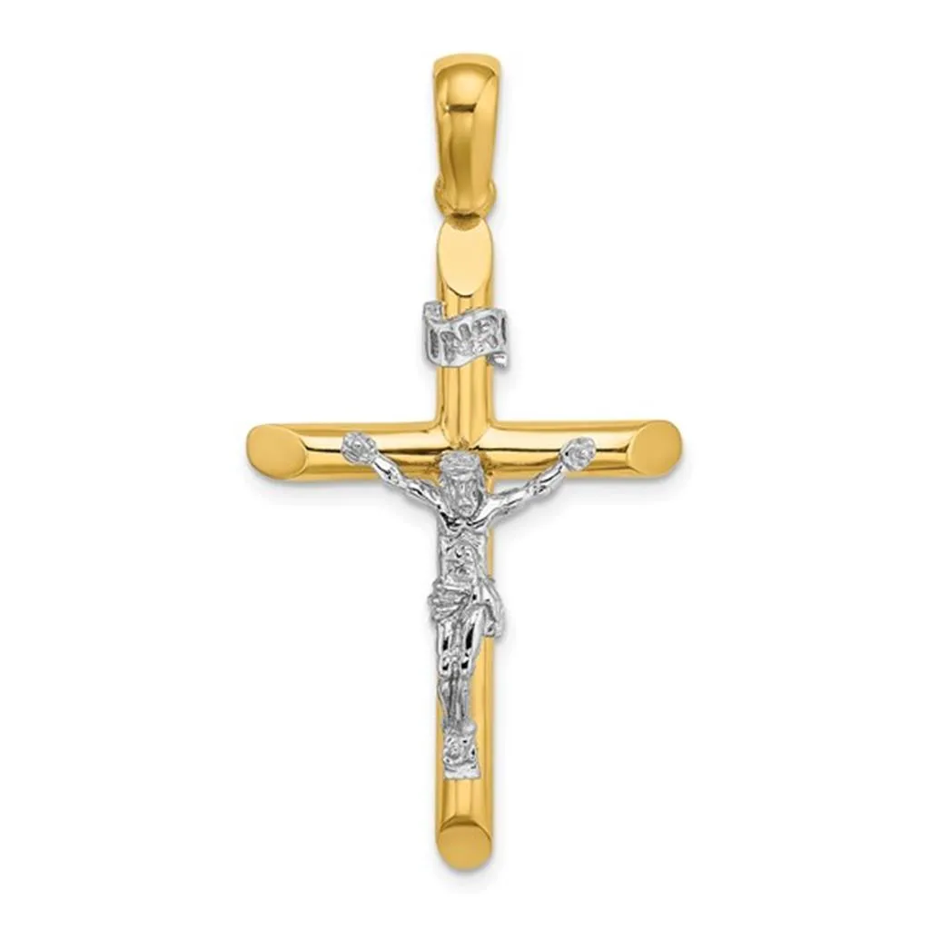 Aura by Martin Binder Two-Tone Gold Crucifix Cross Necklace