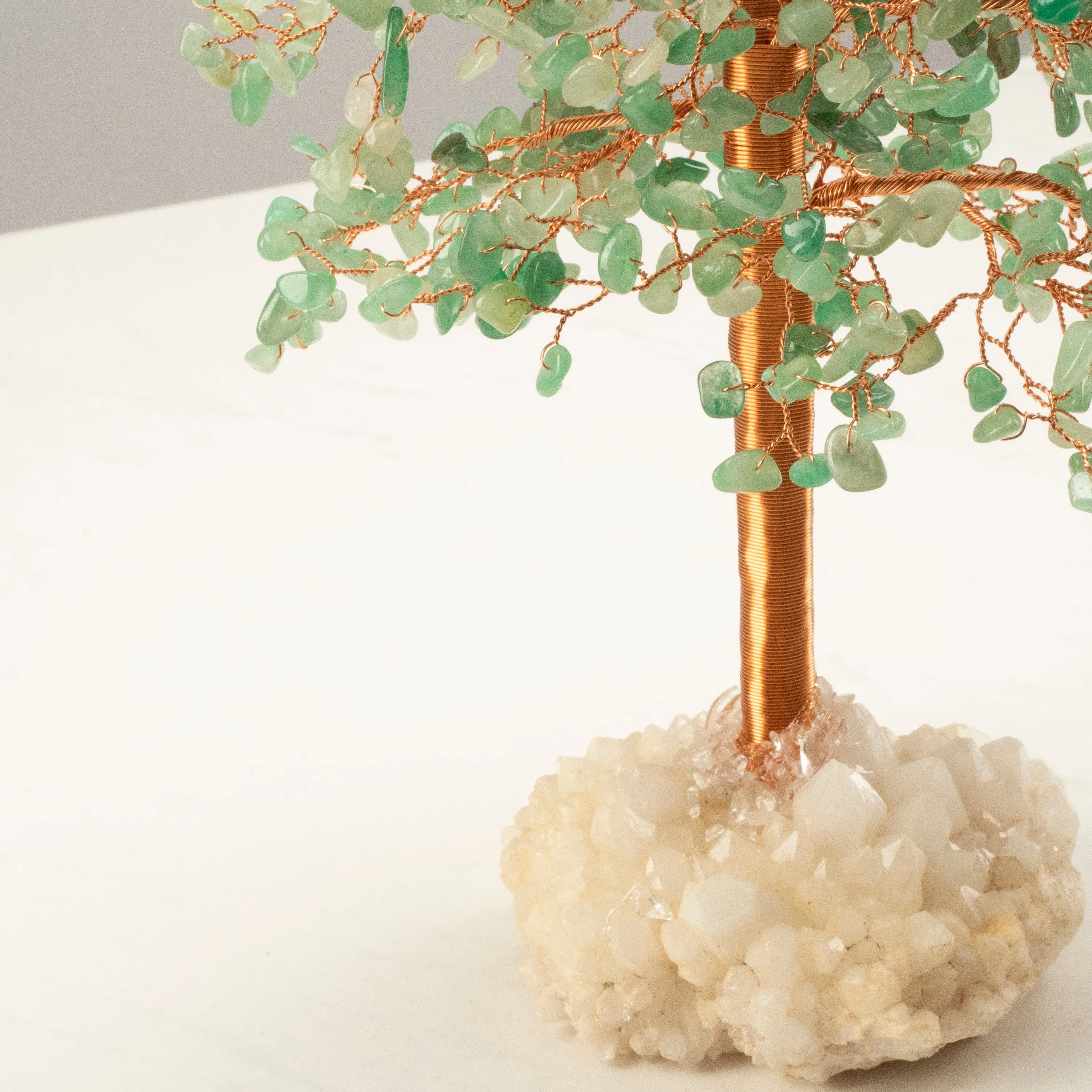 Aventurine Tree of Life on Quartz Cluster Base