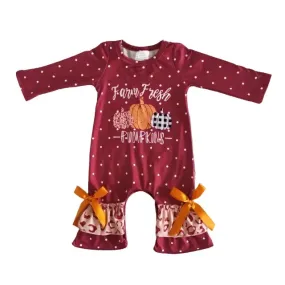 Baby Romper - Girls Autumn - Farm Fresh Pumpkin Plaid