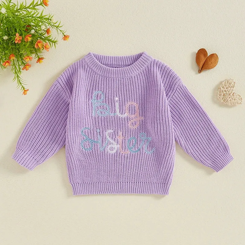 Baby Toddler Girls Deluxe Sweater - BIG SISTER