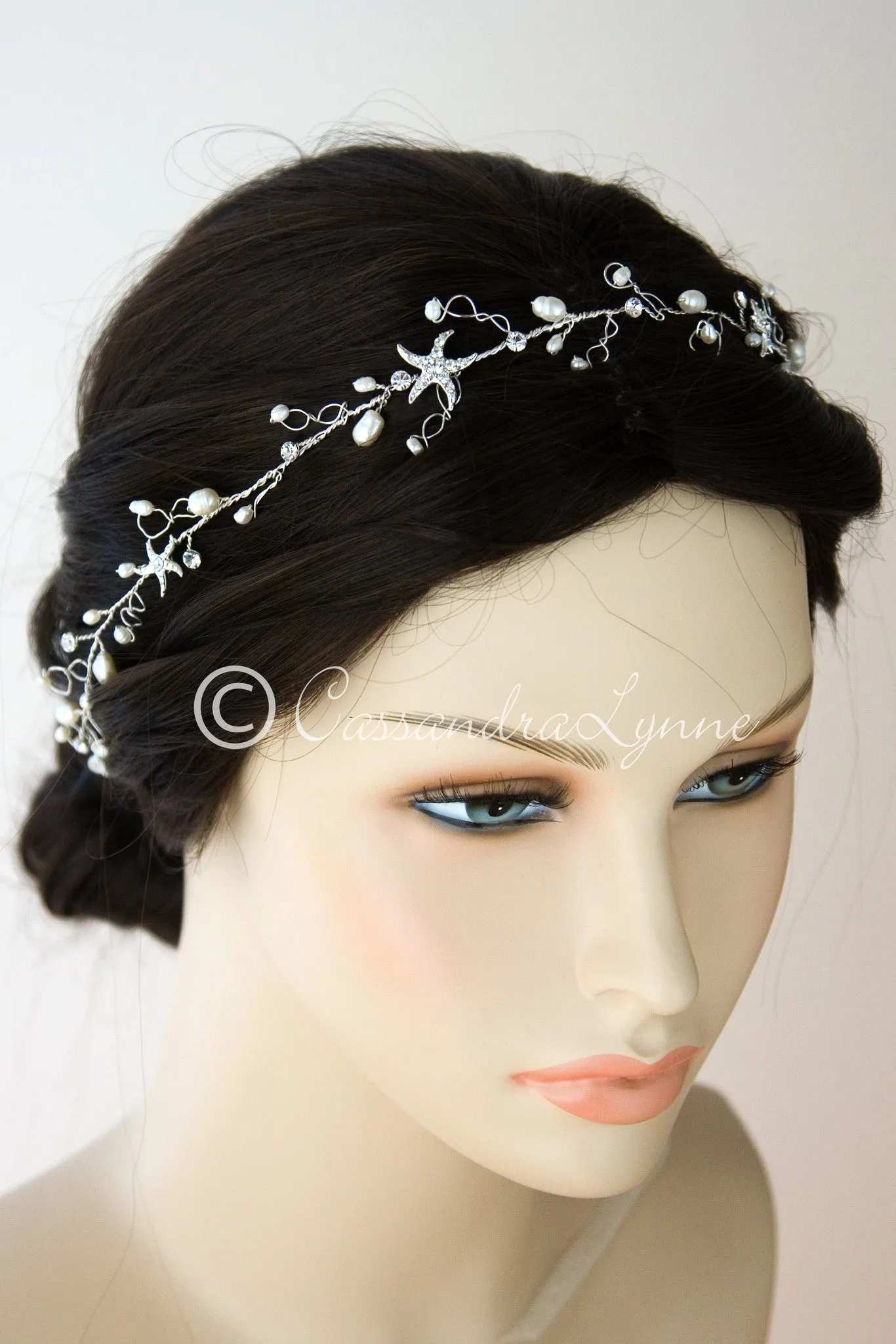 Beach Wedding Hair Headband Wrap with Starfish