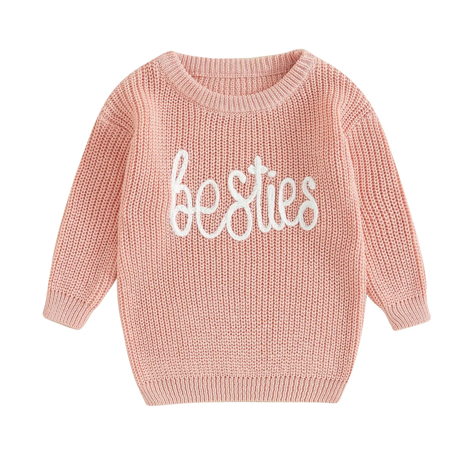 BESTIES - Pink Baby Girl Deluxe Sweater Layette Fall Winter