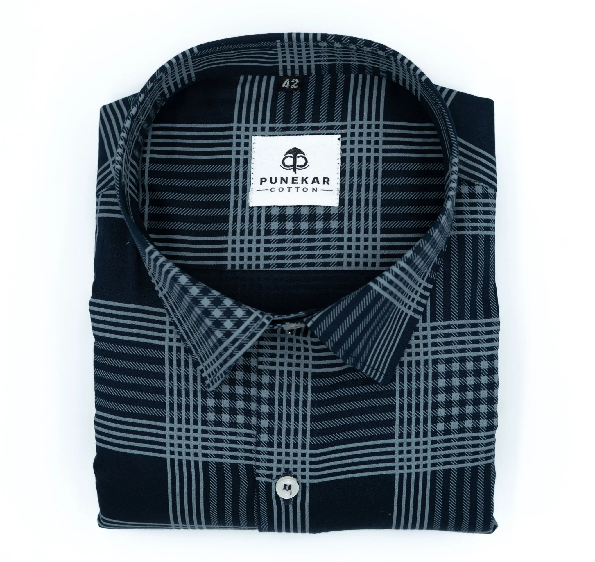 Black Color Check Lexus Printed Shirts For Men's