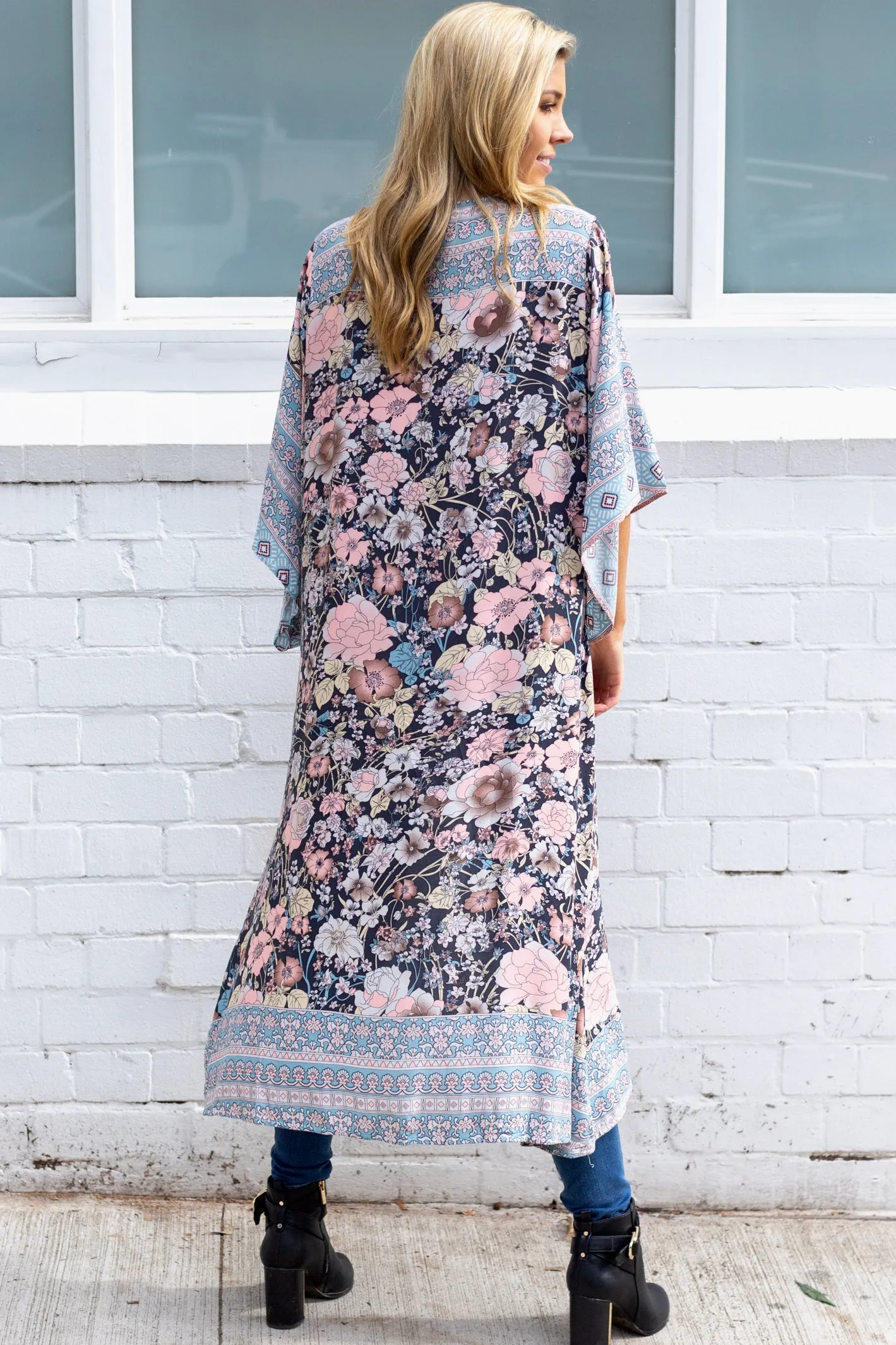 Blossom Kimono - Pink/Blue