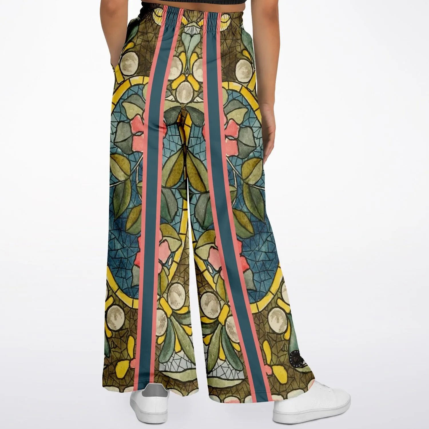 Blue Mosaic Eco-Poly Stretchy Phat Bellbottoms