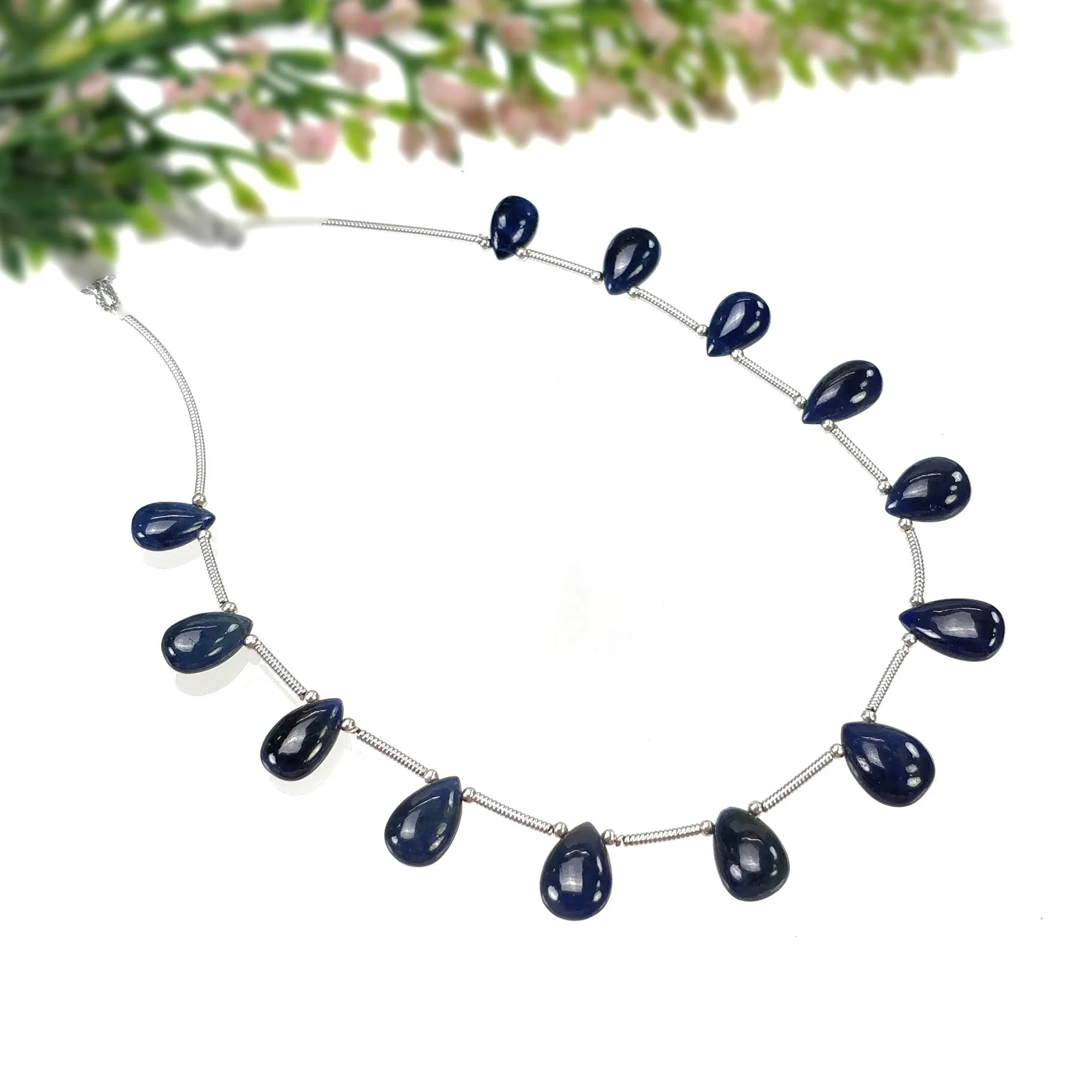 BLUE SAPPHIRE Gemstone Loose Beads : 43.00cts Natural Untreated Sapphire Plain Almond Beads 9*6mm - 11.5*7mm