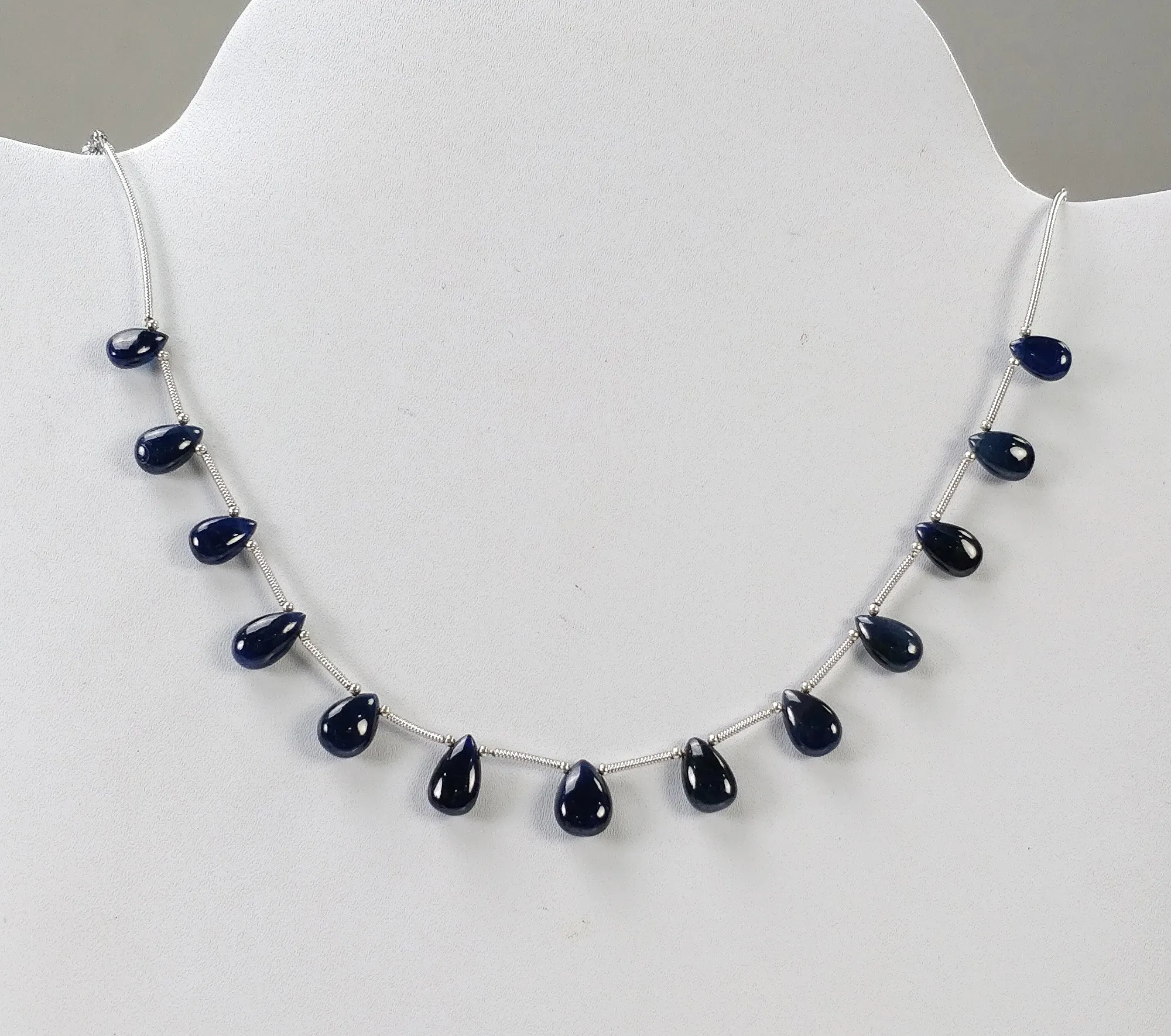 BLUE SAPPHIRE Gemstone Loose Beads : 43.00cts Natural Untreated Sapphire Plain Almond Beads 9*6mm - 11.5*7mm